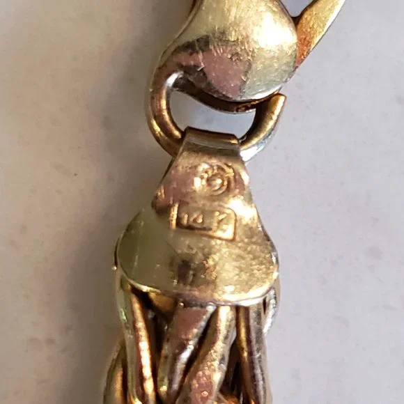 14k Solid Gold Italian Byzantine Bracelet - Picture 6 of 6